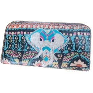 Sakroots Multicolor Bi-Fold Wallet Elephant Card/ID Holders
